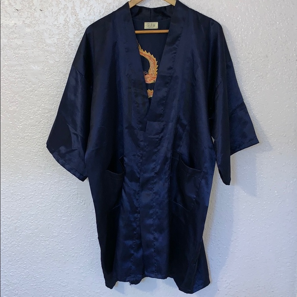 Navy dragon kimono